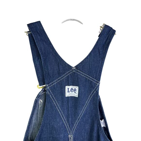 Vintage Lee Denim Overalls Deadstock Mens W26 Denim Blue Student Wash 1970s NWT - Picture 7 of 11